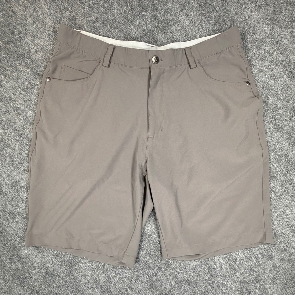 Black Clover Live Lucky Mens Grey Performance Golf Shorts Size 34 Stretch 0770